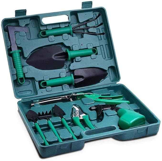 Kit de Ferramentas de Jardinagem 10 Peças Maleta - AMOVO Fox Garden