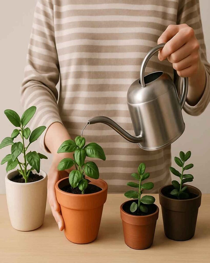 Regando as plantas