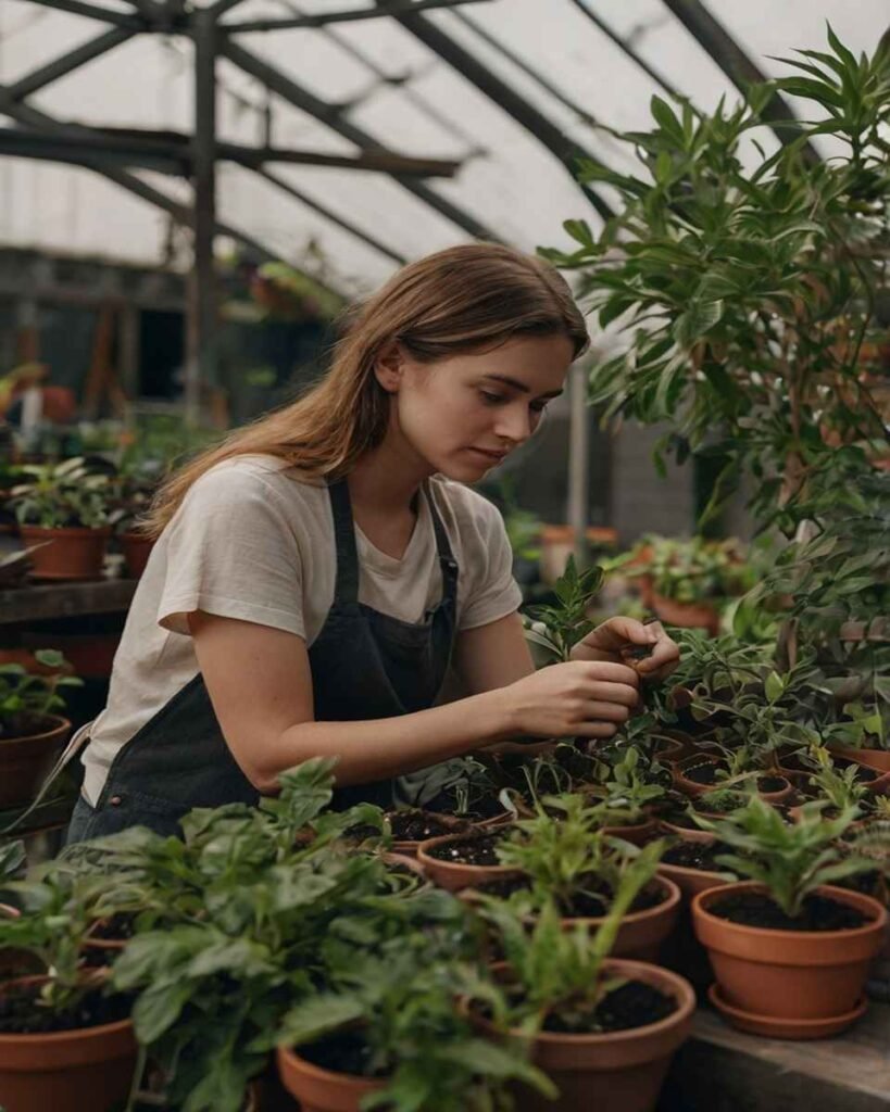 Cuidando as plantas
